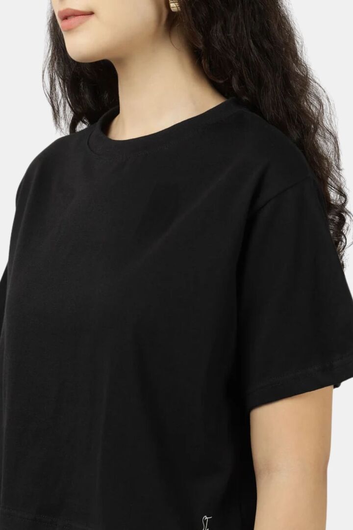 Sands of India Women Black Crop Top With Twin Fish Back Print - Black — image 5