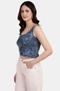 Sands of India Towel Wash Indigo Crop Top - Blue — thumbnail 4