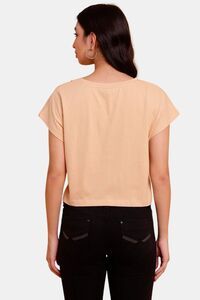 Sands of India Embroidered Crop T-Shirt - Skin — thumbnail 3