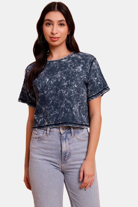Buy Sands of India Indigo Crop Top With Towel Wash - Blue