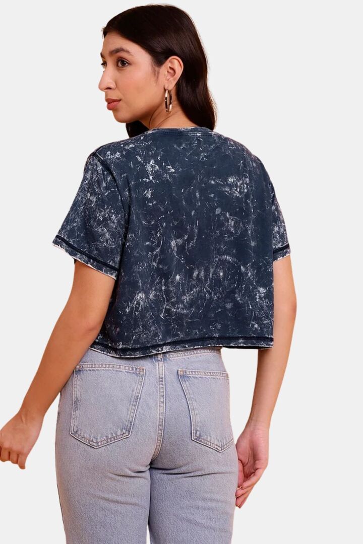 Sands of India Indigo Crop Top With Towel Wash - Blue — image 2