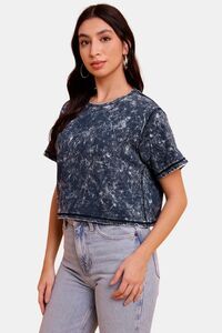 Sands of India Indigo Crop Top With Towel Wash - Blue — thumbnail 3