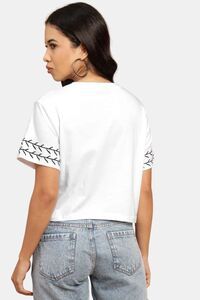 Sands of India White Crop Top With Black Embroidery - White — thumbnail 3