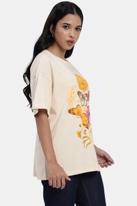 Sands of India Floral Print Ivory-Colored Oversize T-Shirt - White — thumbnail 3