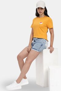 Sands of India Women Yellow Flamingo Print Regular T-Shirt - Casual Wear - Yellow — thumbnail 2