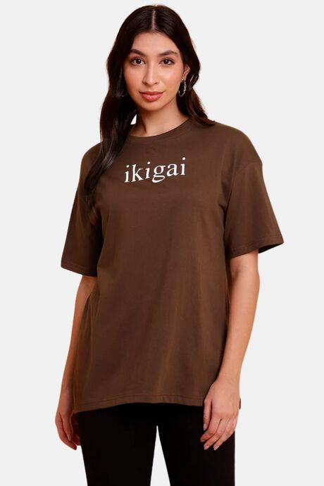 Buy Sands of India Women Coffee Brown Oversize Unisex T-Shirt - Casual Wear - Brown