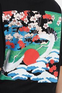 Sands of India Women Black Oversize Unisex T-Shirt With Asian Graphic Print - Black — thumbnail 5