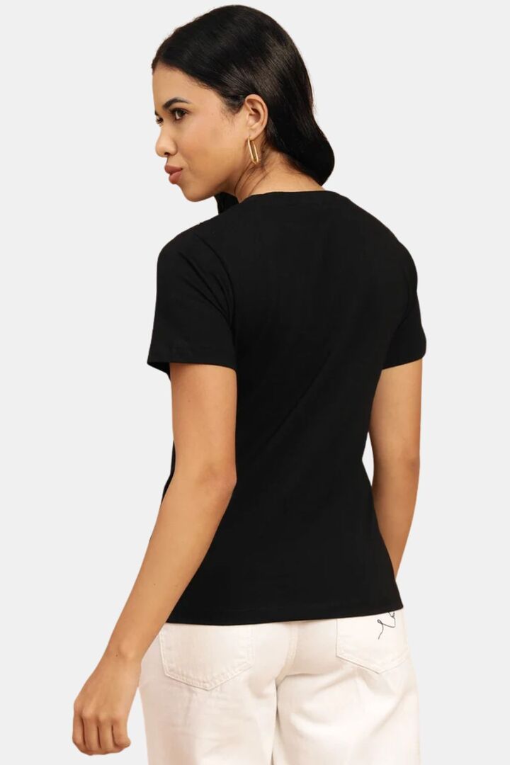Sands of India Black Regular Top With Lace Applique - Black — image 4