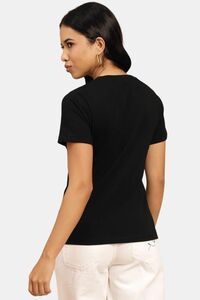 Sands of India Black Regular Top With Lace Applique - Black — thumbnail 4