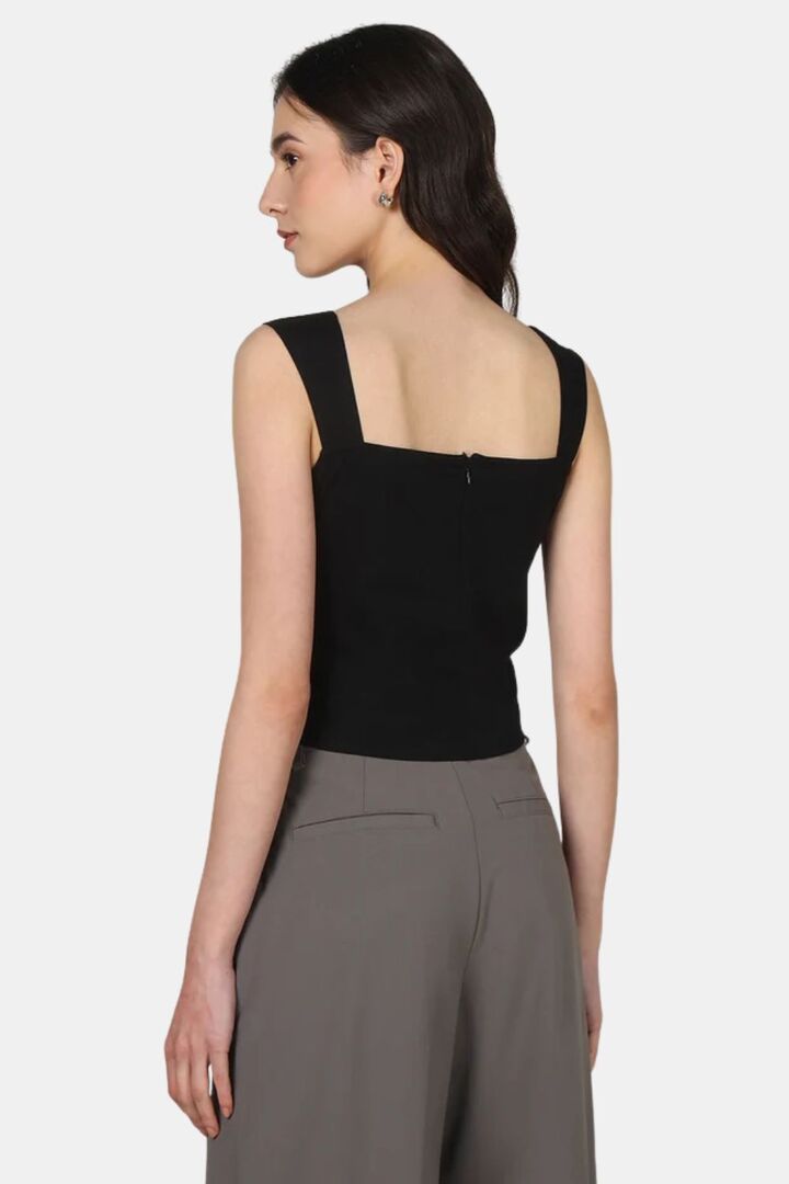 Sands of India Women Black Fully Embroidered Strap Top - Black — image 2