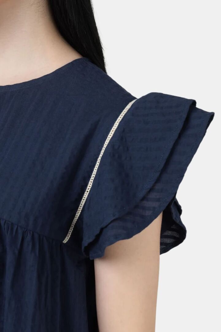 Sands of India Women Indigo Breeze Ruffle Top - Blue — image 4