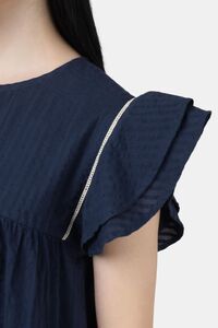 Sands of India Women Indigo Breeze Ruffle Top - Blue — thumbnail 4