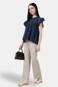 Sands of India Women Indigo Breeze Ruffle Top - Blue — thumbnail 5