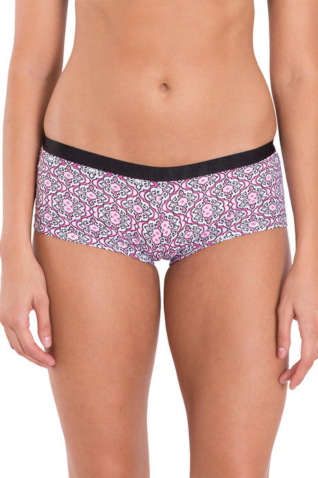 Jockey Cotton Boyshorts Brief - Pink N Black Print — image 2