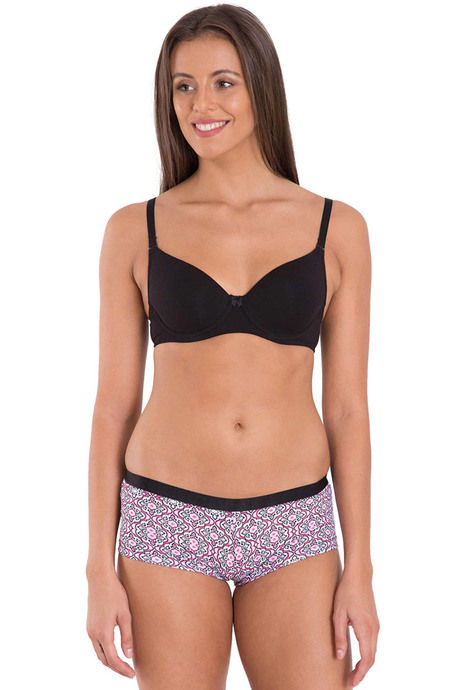 Jockey Cotton Boyshorts Brief - Pink N Black Print — image 5