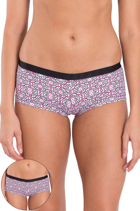 Jockey Cotton Boyshorts Brief - Pink N Black Print — image 6