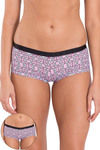 Jockey Cotton Boyshorts Brief - Pink N Black Print — thumbnail 6