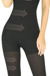 Zivame Seamless Medium Compression Knee Length Bodysuit- Black — thumbnail 3