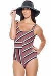 Zivame Retro Stripes Tummy Control Swimsuit — thumbnail 1