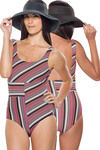 Zivame Retro Stripes Tummy Control Swimsuit — thumbnail 3