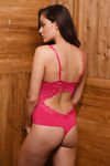 Zivame Sundown Collection Floral Lace Teddy with Inbuilt Thong- Fuchsia — thumbnail 2