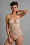 Zivame Sundown Sheer Lace Cage Style Teddy- Beige — thumbnail 1