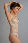 Zivame Sundown Sheer Lace Cage Style Teddy- Beige — thumbnail 3