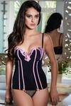 Zivame Sexy Little Bustier With G String - Black and Pink — thumbnail 3