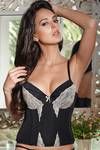 Zivame Lace Embrace Bustier With G-String - Charcoal Black — thumbnail 3