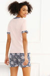 Zivame Happy Japanese Girls Cotton Shorts Set- Pink n Navy — thumbnail 3