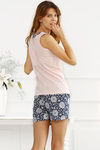 Zivame After Hours Japanese Girls Cotton Shorts Set- Pink Navy — thumbnail 2