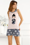 Zivame After Hours Japanese Girls Cotton Shorts Set- Pink Navy — thumbnail 3