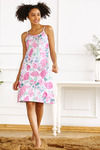 Zivame After Hours Floral Print Cotton Knee Length Nightdress - White — thumbnail 3