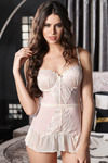 Zivame Lace Embrace Level 1 Push Up Wired Babydoll With G String-Lilac — thumbnail 3