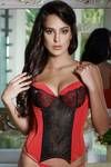 Zivame Lace Embrace Bustier With G-String - Red Hot — thumbnail 3