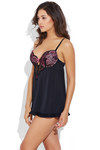 Zivame Sundown Collection Ultra smooth Lace Overlay Padded Babydoll- Black — thumbnail 1