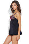 Zivame Sundown Collection Ultra smooth Lace Overlay Padded Babydoll- Black — thumbnail 3