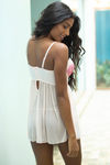 Zivame Dual Tone Lace Soft Mesh Gentle Push Up Babydoll With G String-Pink — thumbnail 2