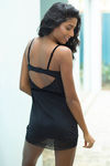 Zivame Lace Touch Padded Wired Babydoll With G String-Black — thumbnail 2