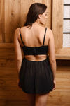 Zivame Sundown Floral Lace Gentle Lift Babydoll with G-String- Black — thumbnail 2