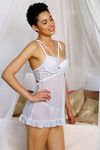Zivame Summer Bounty Very Sexy Babydoll With Thong- White — thumbnail 3