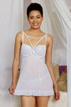 Zivame Summer Bounty Very Sexy Babydoll With Thong- White — thumbnail 4