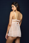  Zivame Very Sexy Floral Lace Babydoll with Thong Panty- Peach — thumbnail 2