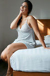 Zivame Dreamwear Lace Embellished Cami Top And Short Set-Grey — thumbnail 2