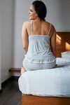 Zivame Dreamwear Lace Embellished Cami Top And Short Set-Grey — thumbnail 3