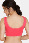 Zivame Double Layered Non Wired Medium Coverage Lace Bra - Rouge Red — thumbnail 2