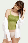 Zivame Made To Layer Double Layered Non Wired Medium Coverage Long Line Bra-Woodbine Olive — thumbnail 4