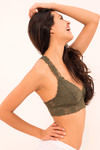 Zivame Made To Layer Double Layered Non Wired Low Coverage Bralette -Olive — thumbnail 3
