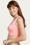 Zivame Made To Layer Double Layered Non Wired 3/4th Coverage Bralette -Pink Melange — thumbnail 2