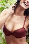 Zivame High Gloss Padded Wired T Shirt Bra-Carbon Red — thumbnail 3